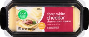 Food Club Sharp White Cheddar Cheese Snack Squares 30 ea