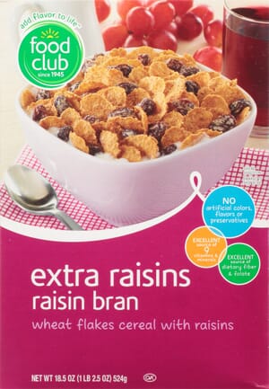 Food Club Extra Raisins Raisin Bran 18.5 oz