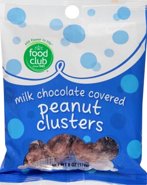 Food Club Milk Chocolate Covered Peanut Clusters 6 oz