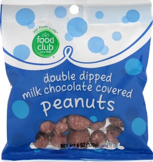 Food Club Double Dipped Milk Chocolate Covered Peanuts 6 oz Bag