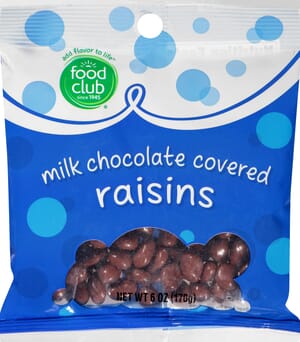 Food Club Milk Chocolate Covered Raisins 6 oz