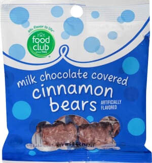 Food Club Milk Chocolate Covered Cinnamon Bears 5 oz