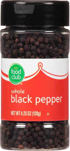 Food Club Whole Black Pepper 4.25 oz