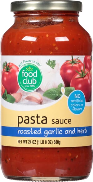 Food Club Roasted Garlic And Herb Pasta Sauce 24 oz