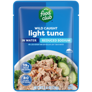 Food Club Reduced Sodium Wild Caught Light Tuna in Water 2.6 oz