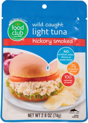 Food Club Wild Caught Light Hickory Smoked Tuna 2.6 oz