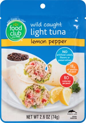 Food Club Wild Caught Light Lemon Pepper Tuna 2.6 oz