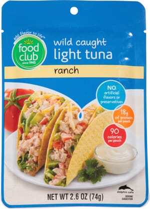 Food Club Wild Caught Light Ranch Tuna 2.6 oz