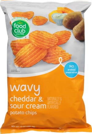 Food Club Wavy Cheddar & Sour Cream Potato Chips 10 oz