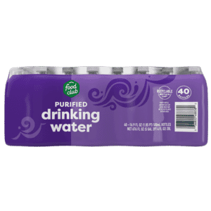 Food Club Purified Drinking Water 40 – 16.9 fl oz Bottles