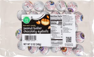 Food Club Peanut Butter Chocolaty Eyeballs Harvest Candy 12 oz