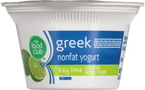 Food Club Greek Blended Nonfat Key Lime Yogurt 5.3 oz