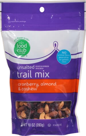 Food Club Unsalted Trail Mix 10 oz