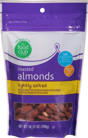 Food Club Roasted Lightly Salted Almonds 10.25 oz