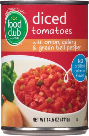 Food Club Diced Tomatoes with Onions  Celery & Green Pepper 14.5 oz