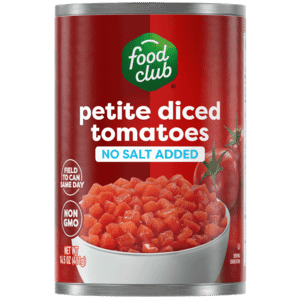 Food Club No Salt Added Diced Petite Tomatoes 14.5 oz