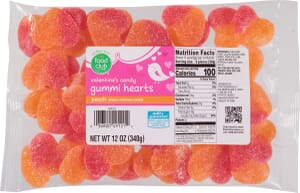 Food Club Gummi Hearts Peach Valentine’s Candy 12 oz