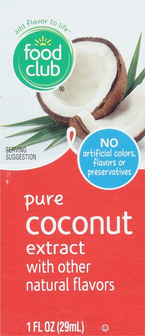 Food Club Pure Coconut Extract 1 fl oz