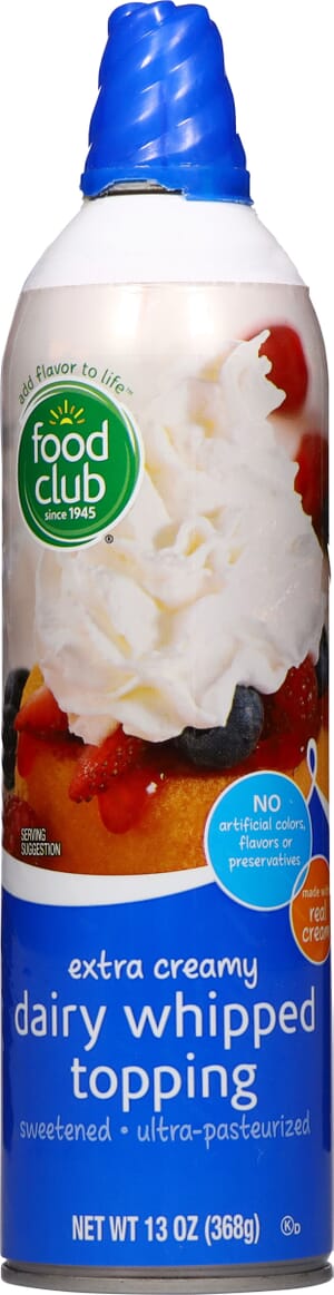 Food Club Extra Creamy Dairy Whipped Topping 13 oz