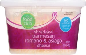 Food Club Parmesan  Romano & Asiago Shredded Cheese 5 oz