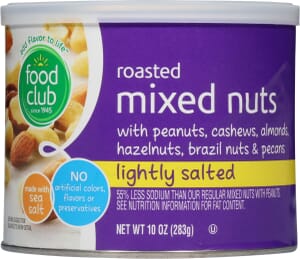 Food Club Roasted Lightly Salted Mixed Nuts 10 oz