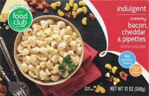 Food Club Creamy Bacon  Cheddar & Pipettes Macaroni & Cheese Dinner 12 oz