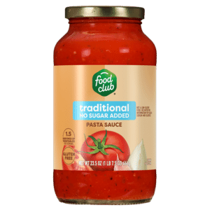 Food Club No Sugar Added Traditional Pasta Sauce 23.5 oz