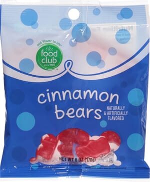 Food Club Cinnamon Bears Candy 6 oz