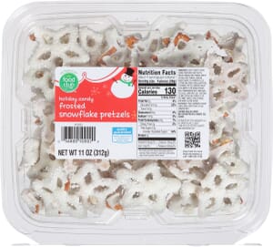 Food Club Frosted Snowflake Pretzels Holiday Candy 11 oz