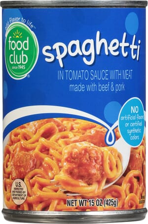 Food Club Spaghetti in Tomato Sauce with Meat 15 oz