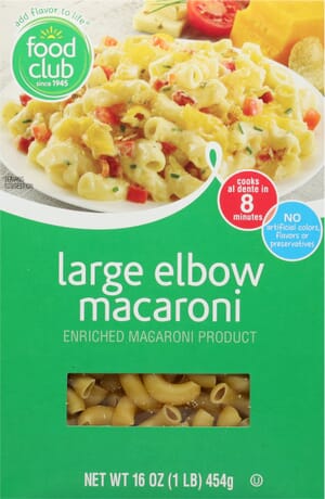 Food Club Elbow Macaroni Large 16 oz