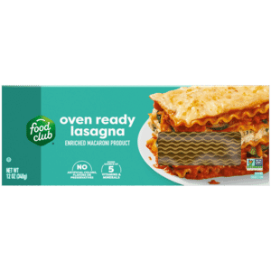 Food Club Oven Ready Lasagna 12 oz