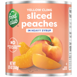 Food Club Yellow Cling Sliced Peaches in Heavy Syrup 8.75 oz