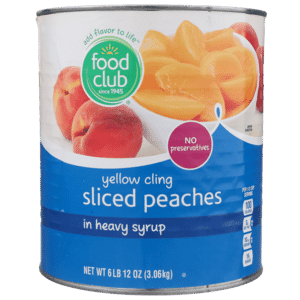 Food Club Sliced Yellow Cling Peaches in Heavy Syrup 108 oz