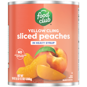 Food Club Yellow Cling Sliced Peaches in Heavy Syrup 108 oz