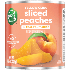 Food Club Yellow Cling Sliced Peaches in Real Fruit Juice 8.25 oz