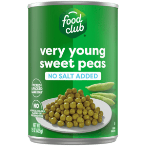 Food Club Very Young No Salt Added Sweet Peas 15 oz