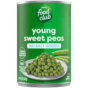 Food Club No Salt Added Young Sweet Peas 15 oz