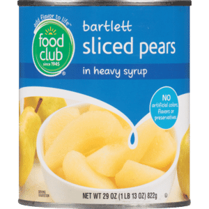 Food Club Sliced Bartlett Pears in Heavy Syrup 29 oz