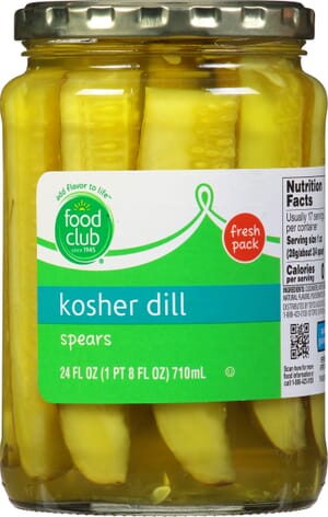 Food Club Spears Kosher Dill Pickles 24 oz