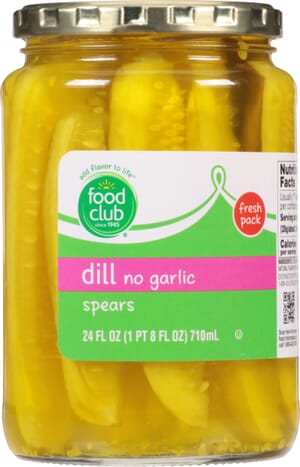 Food Club No Garlic Spears Dill Pickles 24 fl oz