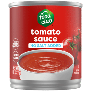 Food Club No Salt Added Tomato Sauce 8 oz