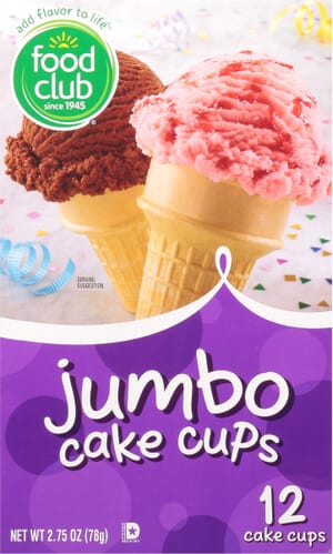 Food Club Jumbo Cake Cups 12 ea