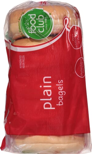 Food Club Pre-Sliced Plain Bagels 5 ea