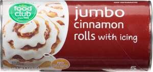 Food Club Jumbo Cinnamon Rolls With Icing 5 ea