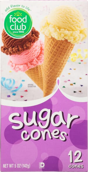 Food Club Sugar Cones 12 ea