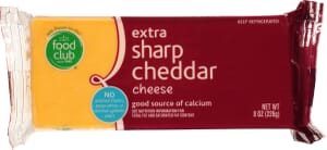 Food Club Extra Sharp Cheddar Cheese 8 oz