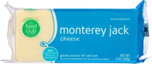 Food Club Monterey Jack Cheese 8 oz