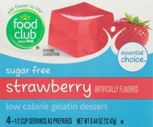 Food Club Essential Choice Sugar Free Low Calorie Strawberry Gelatin Dessert 0.44 oz