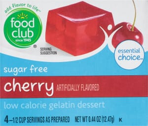 Food Club Essential Choice Sugar Free Low Calorie Cherry Gelatin Dessert 0.44 oz